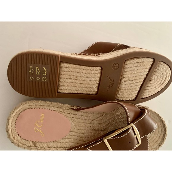 J. Crew Leather Cross-Strap Espadrilles 8.5 NWOT - Picture 4 of 6
